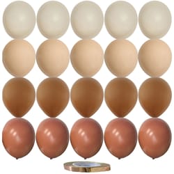 vintage khaki caramel balloon set - perfect for wedding, anniversary, birthday party decoration - 15/20pcs 10inch