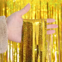 1-4m foil tinsel curtain birthday party decorations for girls | wedding & bachelorette backdrop curtain photozone