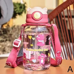 kids water bottle with straw bpa free, leakproof, portable outdoor bottle for cold & hot drinks