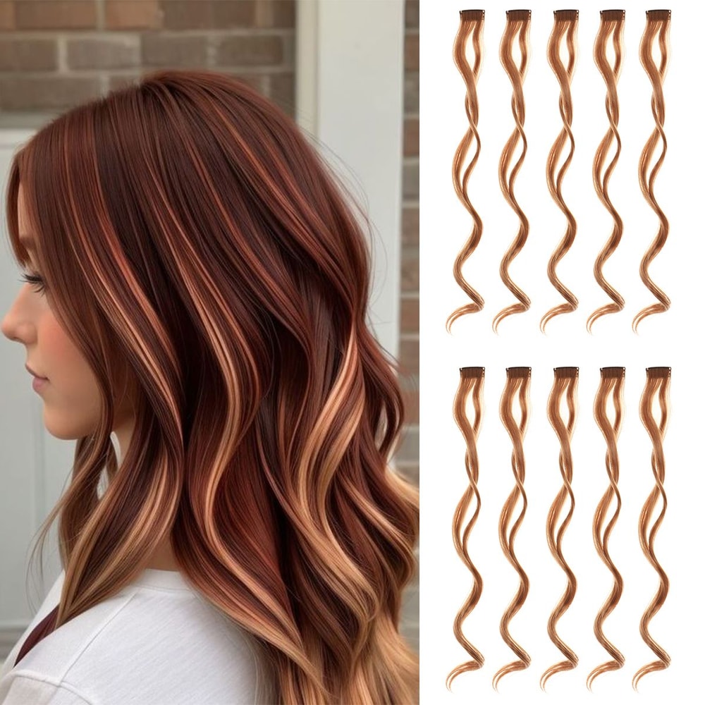 Colorful Curly Hair Extensions Synthetic Long Hairpiece for Girls Women Kids Perfect Party Wig