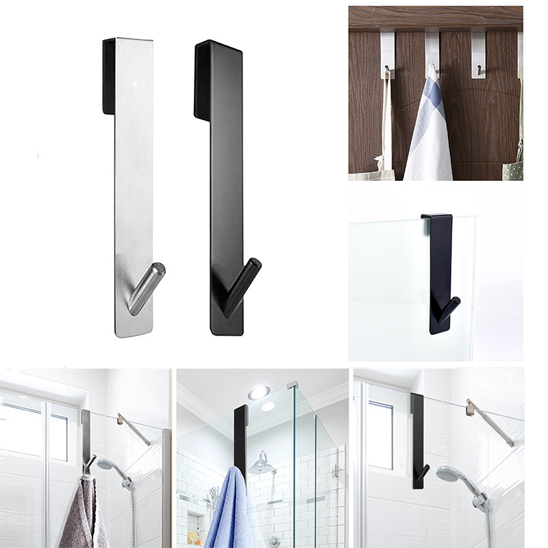 Stainless Steel SShape Door Back Towel Rack  Bathrobe Hanger  Holder Hooks For Shower  Bathroom 2