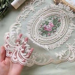 embroidered round lace tablecloth: elegant dining table cover & decor set
