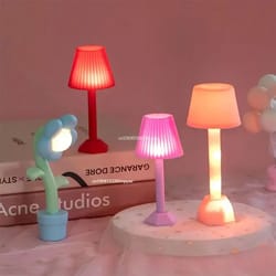 dollhouse mini led floor lamp & desk light: home model decor