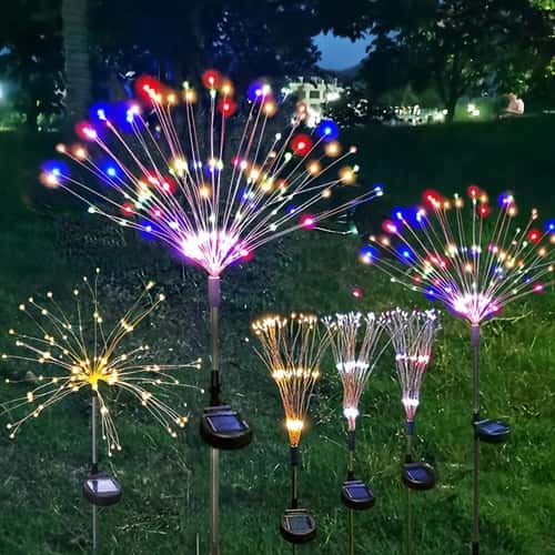 Holiday Lighting Firework Lights for Garden Patio, Solar Fireworks Lights Outdoor, Wedding, Christmas, Wall Decor