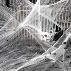 stretchy halloween spider web decorations for haunted houses & parties - scary artificial cobweb props