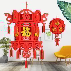 chinese lanterns: good fortune red paper lanterns for new year, festival, wedding party decoration - pendant lantern orn