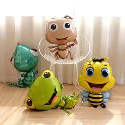 forest jungle theme birthday party decor: bee & ant insect animal foil balloons – fun kids toy
