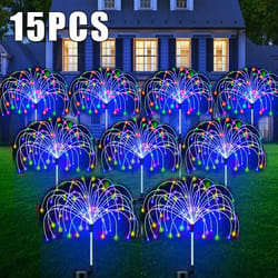 solar led pathway lights: waterproof garden decor for patio, walkway, yard - fairy firework solar lawn lamp