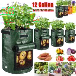 pe potato grow bags: diy fabric planters for outdoor vegetable gardening (1-12 gallons) | garden tools & supplies