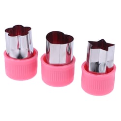 portable stainless steel fruit and vegetable cutter set with star and heart shapes - essential kitchen gadgets