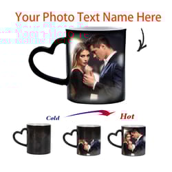 custom colour changing magic mugs: personalized heat-activated cups for dad & mom's day - add any image/text!