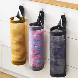 5-piece garbage bag storage: kitchen organizer & holder for plastic bags - hanging collection solution