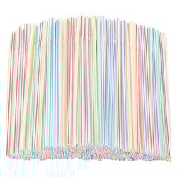 100 colorful plastic drinking straws - flexible wedding & party supplies