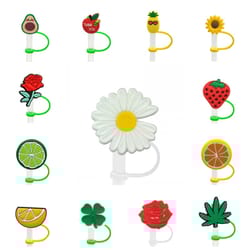 reusable silicone straw cover for airtight protection: hot sale pvc straw topper cap