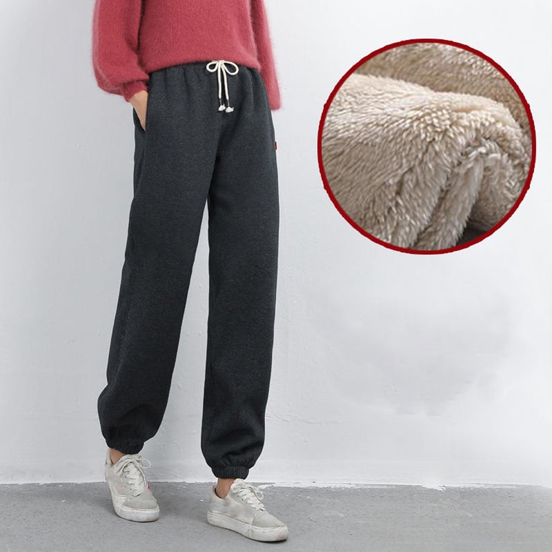 Women Winter Warm Leggings Fleece Lined Thick Trousers for Cold Weather Plus Size Solid Color Casu