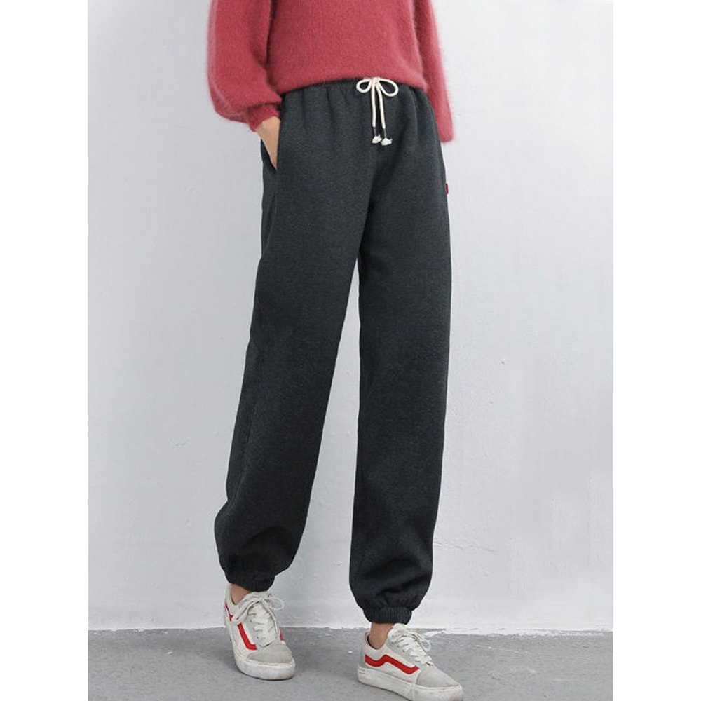 Women Winter Warm Leggings Fleece Lined Thick Trousers for Cold Weather Plus Size Solid Color Casu