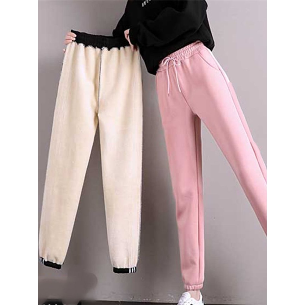 Women Winter Warm Leggings Fleece Lined Thick Trousers for Cold Weather Plus Size Solid Color Casu