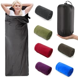 ultra-light fleece sleeping bag liner, portable polar travel sheet for camping & backpacking