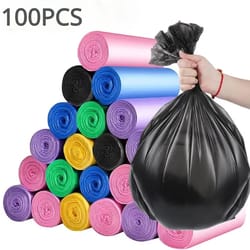 thicken disposable garbage bags 100 pack kitchen trash can liners leak proof & durable waste bags