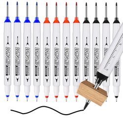 double-tip deep hole long head nib markers, waterproof multi-purpose pen for metal, woodworking & bathroom decoration