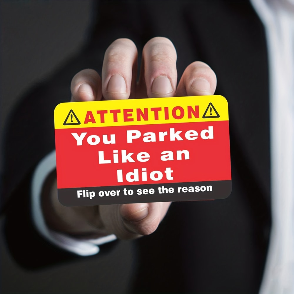 You Park Like an Idiot Cards – 50-Pack Multiple Reason Violation Notices – Hilarious Bad Parking Gag Gift for Adults