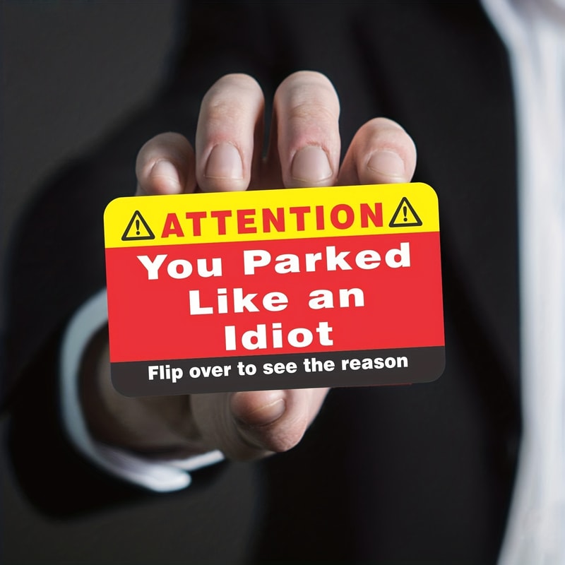 You Park Like an Idiot Cards – 50-Pack Multiple Reason Violation Notices – Hilarious Bad Parking Gag Gift for Adults