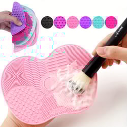 silicone apple shape makeup brush cleaning pad, cute & effective suction cup cosmetic tool