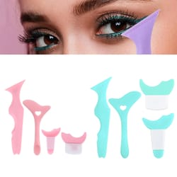 4 pcs set multi functional eye makeup assistant – silica gel eyeliner stencil, eyelash eyebrow beauty tools for perfect