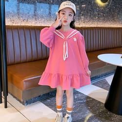 2025 new girls princess dresses, preppy style long sleeve, influencer fashion for spring and autumn
