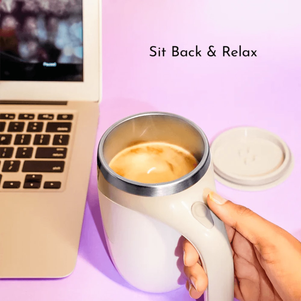 Rechargeable Automatic Coffee Cup: Portable Electric Stainless Steel Mug with Magnetic Stirring - Perfect for Home Use