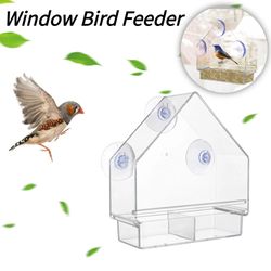 Transparent Weatherproof Window Bird Feeder with Suction Cups – Ideal Hanging Birdhouse for Outdoor Pet Birds