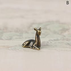 copper alloy sika deer tabletop ornaments - vintage animal figurines