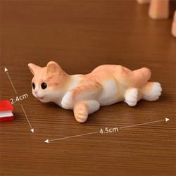 cute cartoon animal cat resin miniature - kawaii desk ornament for home decor