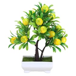 artificial orange bonsai potted flower for home office garden decor