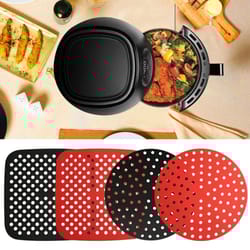 silicone air fryer pad: reusable non-stick baking mat & grill saucer