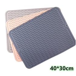 silicone dish drying mats: heat resistant trivet, non-slip pot holder, kitchen accessories