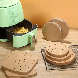 100pcs air fryer steamer liners: non-stick wood pulp papers for baking utensils