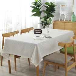 Daisy Flower Pattern Tablecloth: Hot Sale Linen & Cotton, Lace Edge Rectangular Table Cloth - Home & Hotel Textile