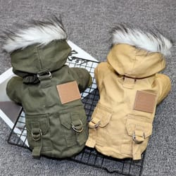 winter dog coat for small to medium pets: thicken warm hoodie jacket