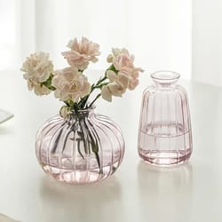 modern glass flower vase: transparent bud vase for living room decor - table ornaments