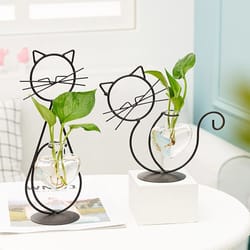 cat iron flower hydroponic vase: innovative home table decoration