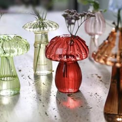 creative mushroom glass vase hydroponic terrarium art craft diy aromatherapy bottle