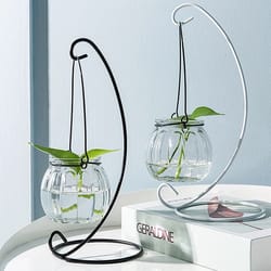 creative hanging glass vase: transparent hydroponic plant bottle for indoor home decoration - fresh ornament