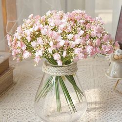 Handmade Artificial Flower Bouquet: Gypsophila Floral Arrangement for Wedding Home Decor - 40 Head Babysbreath Fake Plan