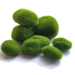 New 10PCS 4 Sizes Artificial Moss Rocks Decor, Green Balls for Floral Arrangements, Gardens - Crafting Promotion