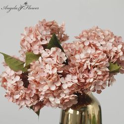 Retro Autumn Hydrangea Bouquet: Artificial Flowers for Home Decor, Wedding DIY, Party Supplies & Photo Props