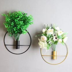 Modern Metal Wall Hanging Vase: Stainless Steel Flower Pot Decor - Nordic Living Room Home Decoration