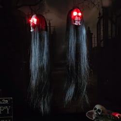 halloween horror skull hanging decorations: scary outdoor haunted house props for halloween party supplies