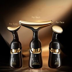 3 in 1 face massager neck facial eye massage v-line face lifting massager anti aging wrinkle removal skin beauty device for home