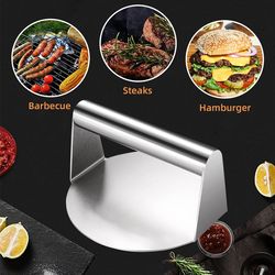 stainless steel smash burger press, hamburger patties meat masher mold